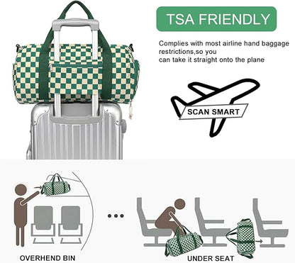 BLUBOON Duffle Bag Girls Kids Cute Gym Bag with Shoes Compartment & Wet Separation Waterproof Sports Overnight Travel Bag