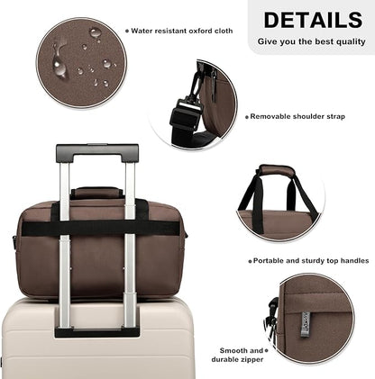 Kono Travel Duffel Bag 14L Under Seat Carry-on Bag Sports Tote Gym Bag Weekender Overnight Bags 13.78"x7.87"x7.87" Brown