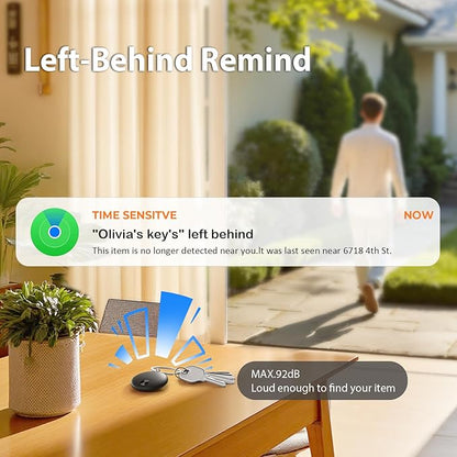 Air Tracker Tags- 4 Pack, New Bluetooth Tracker Works with Apple Find My APP (iOS Only), 92 dB Sound, Replaceable Battery, Smart Tag Keys Finder and Item Locator for Keys, Bags, Luggage, Wallet, etc
