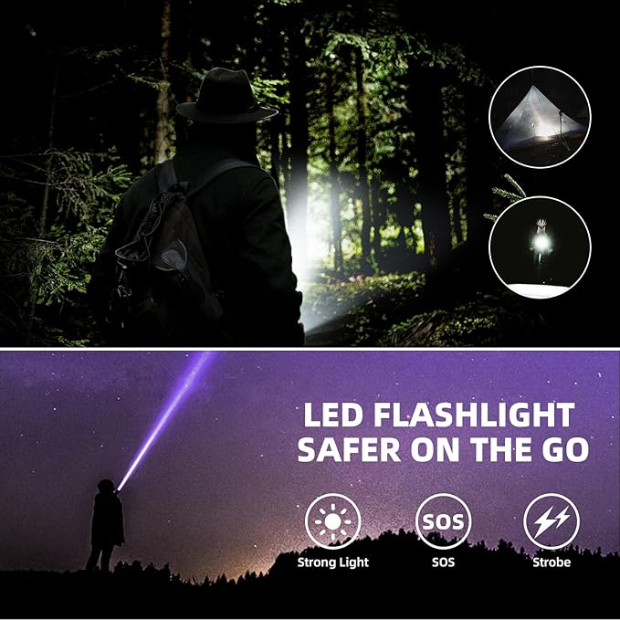 Solar Power Bank 20000mAh Portable Wireless Charger 15W USB-C Fast Charging External Battery Pack Compatible with iPhone, iPad, Samsung More, Dual LED Flashlights Perfect for Camping, Hiking, Outdoor