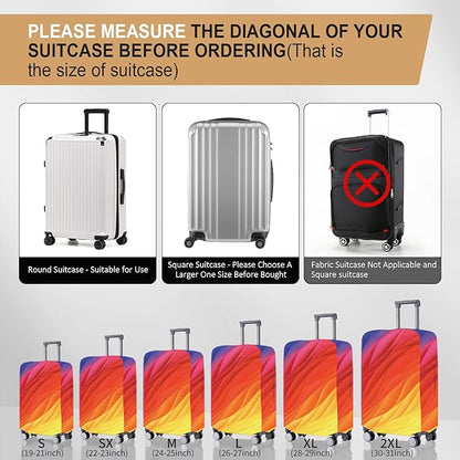 Travel Luggage Cover - Scratch-Resistant Fit 19-31 Inch Suitcase Protector, Not Included (F-S-005, S(19-21 inch))