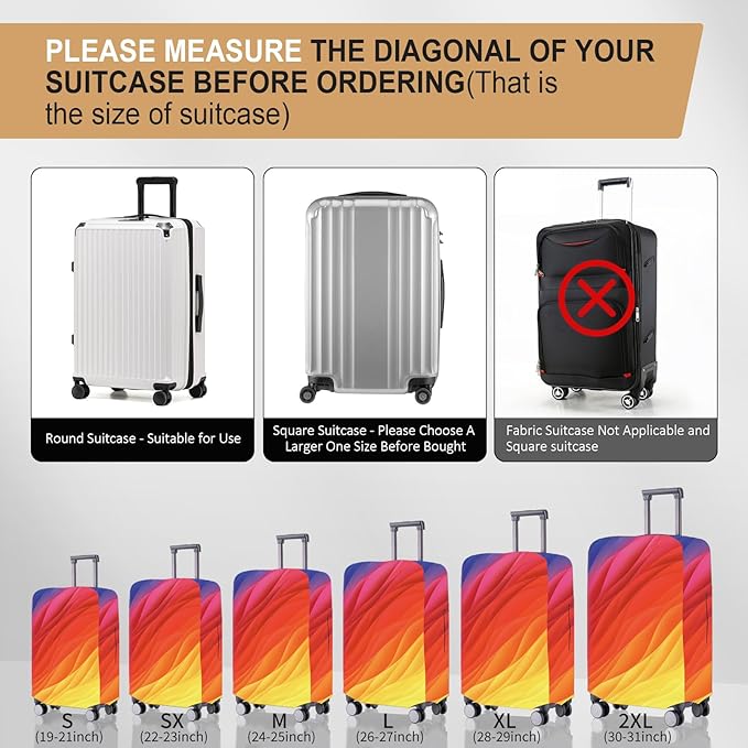 Travel Luggage Cover - Scratch-Resistant Fit 19-31 Inch Suitcase Protector, Not Included (F-S-005, M(24-25 inch))