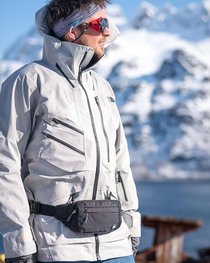 WATERFLY Fanny Pack Waist Bag: Small Hip Pouch Bum Bag Fannie Pack Phanny Fannypack Waistpack Bumbag Beltbag Sport Slim Fashionable for Jogging Hiking Hiker Woman Man