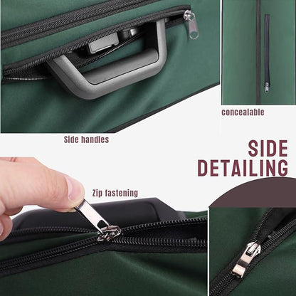 No Disassembly Suitcase Covers for Luggage - 22 Inch Clear Luggage Cover Protector, Green PVC Luggage Protector Suitcase Cover