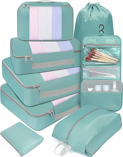 BAGAIL 6 Set/8 Set/10 Set Packing Cubes Various Sizes Packing Organizer for Travel Accessories Luggage Carry On Suitcase