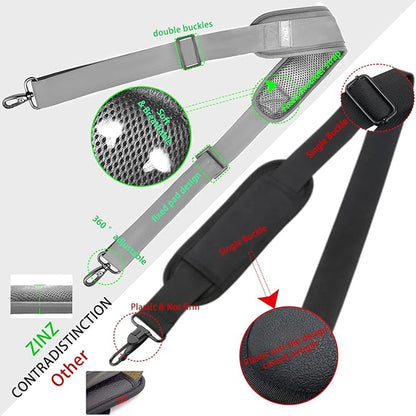 ZINZ Shoulder Strap 78" Universal Handbag Strap with Ultra-thick Fixed Padded and Dual Balanced Adjustable Buckles Shoulder Crossbody Strap for Briefcase Messenger Bag Laptop bag Luggage，Gray