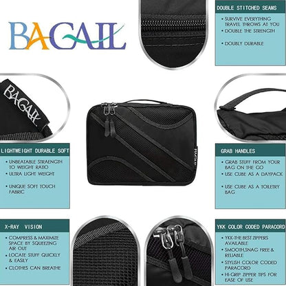 BAGAIL 6 Set Packing Cubes,Travel Luggage Packing Organizers