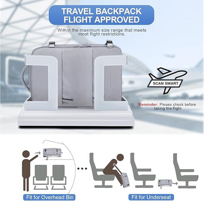 Expandable Backpack For Traveling On Airplane Carry On Backpack Flight Approved Personal Item Travel Backpack For Women Men Airline Approved Gym Bag With Shoe Compartment Travel Weekender Bag