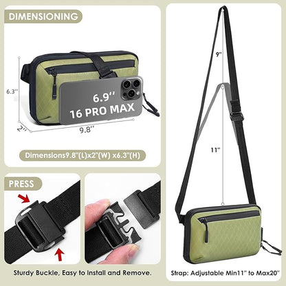 Electronics Organizer Tech Travel Pouch – Waterproof Nylon Diamond Quilted & 900D Travel Case Cable Bag for Cords Chargers