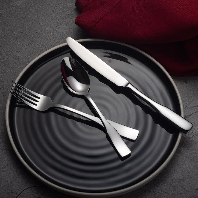 Alata Kate 20-Piece Silverware Set Stainless Steel Flatware Set,Service for 4,Mirror Polished Cutlery Set,Dishwasher Safe