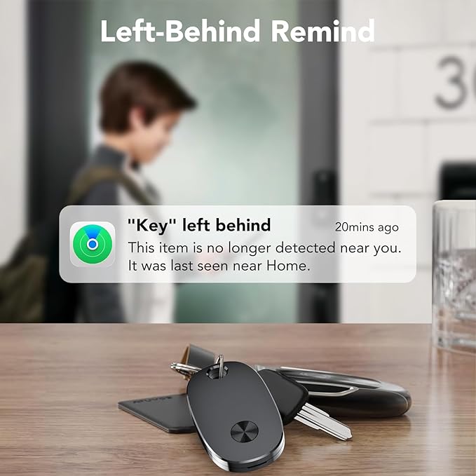 Tracker Tags-4 Pack, Bluetooth Tracker Works with Apple Find My APP (iOS Only), Keys Finder and Item Locator for Luggage, Backpack, Suitcases, Replaceable Battery, IP67 Waterproof weTag pro