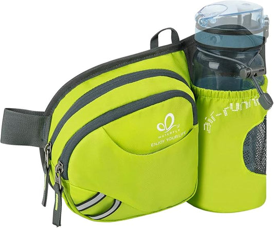 WATERFLY Fanny Pack Waist Bag: Waist Pack for Women Men with Water Bottle Holder Hiking Fanny Pack for Running Walking DogWalking Travel Cycling