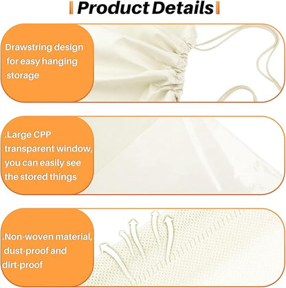 Shappy 12 Pcs Dustproof Drawstring Bags Purse Dust Storage Bags for Handbags Covers Non Woven Fabric Cloth Pouch String Packing Organizer Shoe Pouch(Large,Beige)