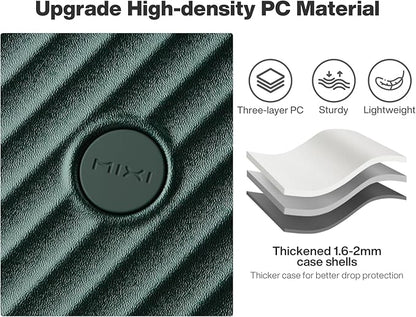 mixi 20 Inch Expandable Carry On Luggage PC Hard Shell Suitcase Top Opening Rolling Travel Suitcases with Spinner Wheels & TSA Lock, Blackish Green