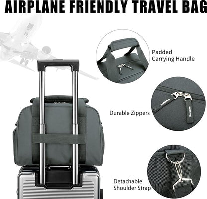 SeaRock 14 inch Small Gym Bag for Women & Men - Mini Duffle Bag for Travel, Sports, Workout, Weekender & Overnight with Shoe Compartment Dark Grey