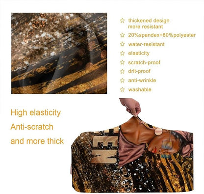 Travel Suitcase Protector African American Girl Elastic Protective Washable Luggage Cover With Concealed Zipper Suitable For 18-32 Inch (M (for 22--24 inch luggage))