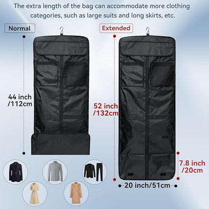 GARPROVM Garment Duffle Bags for Travel, 4 in 1 Convertible Garment Bags with Separated Suit Bag Shoe Compartment, Waterproof Carry On Luggage Bag Backpack for Short Trip, Weekender Bag for Men Women
