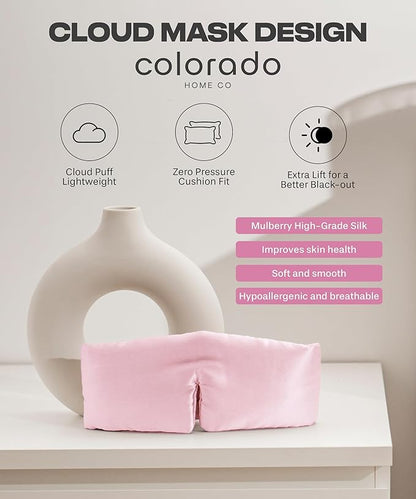 SUNDAYSILKS™ | Adjustable Silk Sleep Mask for Side Sleeper | Cloud-Like Comfort, Weighted for Deep Sleep | Soft Sleep Face Mask for Women & Men, Full Blackout, Cooling Silk Eye Mask for Sleeping