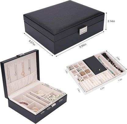 Jewelry Box Organizer, Travel Jewelry Storage Boxes Necklace Holders Display Tray Storage Case(BLACK) ¡­