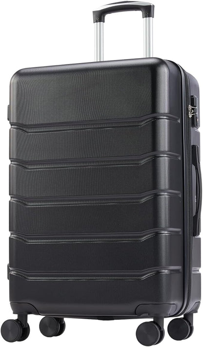 NEWBULIG 25 Inch Carry on Luggage, Lightweight Expandable Rolling Suit Case with TSA Lock, Hard Shell ABS Suitcase with Double Spinner Wheels, Black