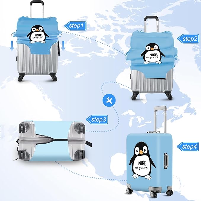 ANNA QUEEN Travel Luggage Cover Suitcase Protector Suitcase Cover Anti-Scratch,Stretchable Bag Cover Washable Durable Polyester