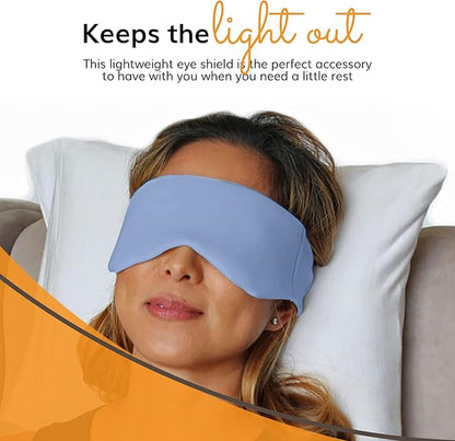 Happyluxe Escape Sleep Mask - Buttery Soft Airplane Eye Mask for Sleeping or Napping in Bed. Machine Washable. - Serenity Blue, Made in USA