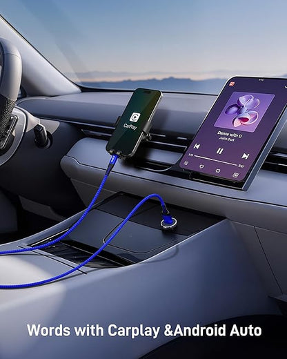 USB A to USB C Cables 60W Fast Charging [2 Pack 6FT], USB to USB C Cable for CarPlay, USB Type C iPhone Charger Durable Braided USBC Cord for iPhone 17/16/15/Pro Max, Samsung Galaxy S23 and More-Blue