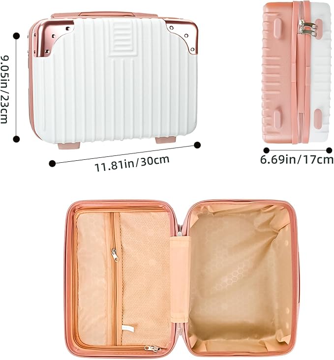 14inch Hard Shell Cosmetic Organizer Travel Train Hand Luggage Small Portable Carrying Suitcase Makeup Case Bag for Women Toiletry