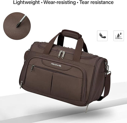 Hanke Underseat Carry On luggage Bags for Travel, Foldable Travel Bags for Women, Soft Lightweight Personal Item Travel Bag Small Carry On Bags for Airplanes, Travel Tote Bags for Women Men.（Coffee）