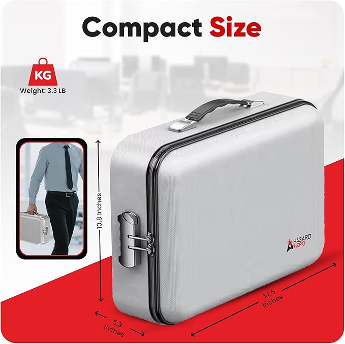 Fireproof Document Bag, 12 Multi Layer Important Document Organizer, Fireproof Bag Safe Storage Portable File Organizer with Lock, Waterproof Safe Organizer for Legal Files, Laptop, and More