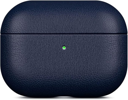 Lopie AirPods Pro 2nd Gen Leather Case - Blue, Protective Case Fully-Wrapped with Lambskin Leather, 360-Degree Protection, Lightning Port Access