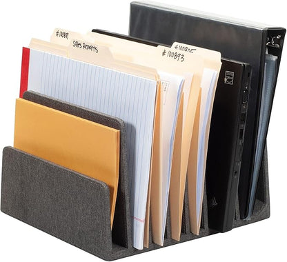 MobileVision Executive Dark Gray Device Organizer for Smartphones, Tablets and Laptops, 7 Slots with Extra Wide Slots for Laptops