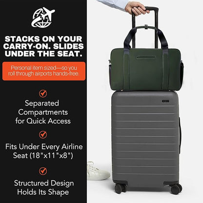 The FTL Lite Mens Gym to Office Bag - 17L Briefcase Gym Bag Hybrid with Shoe Compartment & 16" Laptop Sleeve - Executive Daily Carry & Overnight Duffel for Athletic Business Pros - Abbot Green