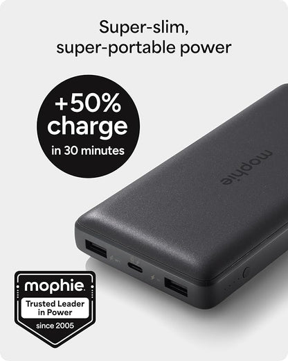 Mophie Powerstation Slim 20,000mAh Power Bank | Thin Extended Power | 15W, Multi-Device