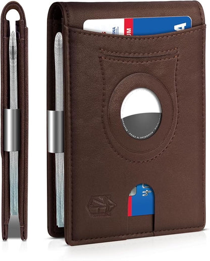 Zitahli Men's Wallets Airtag Holder Slim Rfid Leather with Gift Box