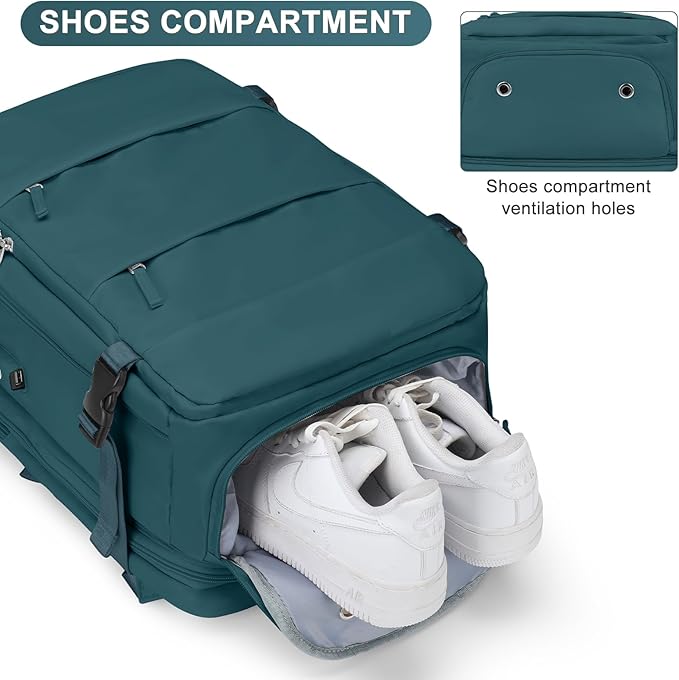 Casual Backpack Traveling Backpack, A-peacock Blue, Expandable, Travel Backpacks