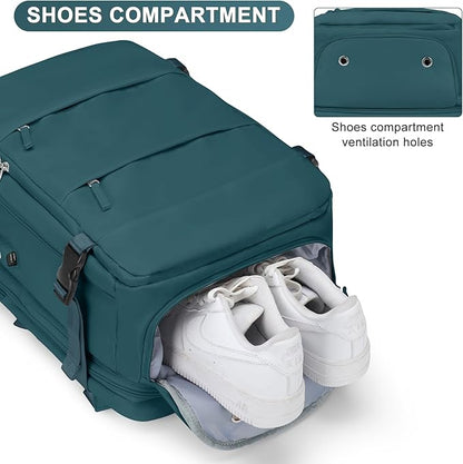 Casual Backpack Traveling Backpack, A-peacock Blue, Expandable, Travel Backpacks