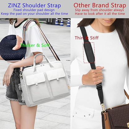 ZINZ Shoulder Strap 78" Universal Strap with Ultra-Thick Padded and Dual Balanced Adjustable Buckles for Travel and Sports Bags, Laptop and Crossbody Bags - Blue Glod