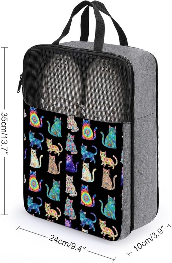 Travel Shoe Bags for Storage and Packing Sport Soccer Cleats Bag Portable Sneaker Bags (Galaxy Cat Lovers)