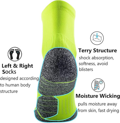 CWVLC Compression Athletic Quarter Socks Cushioned for Men Women