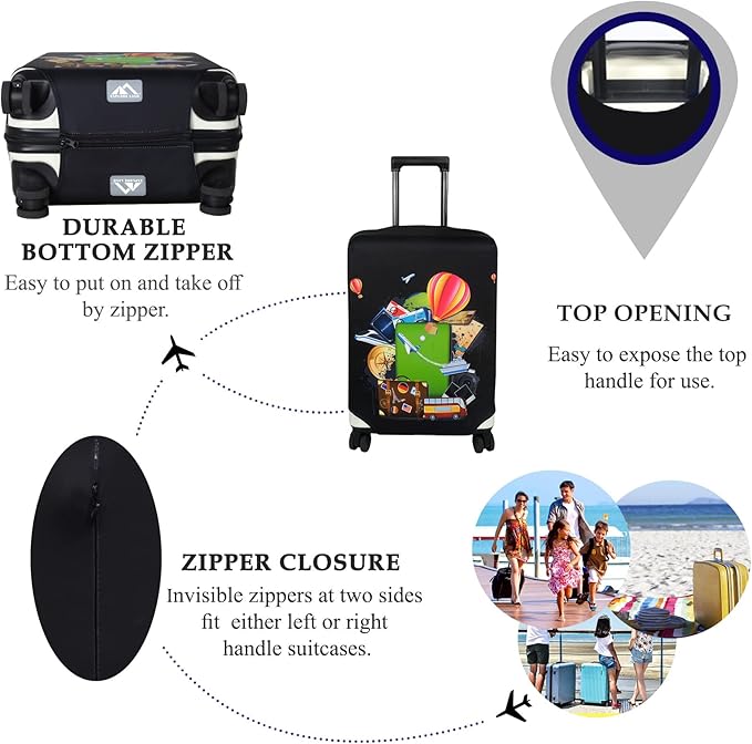 Explore Land Luggage Cover Suitcase Protector Fits 18-22 Inch Case (Travel, S)