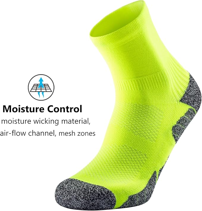 CWVLC Compression Athletic Quarter Socks Cushioned for Men Women