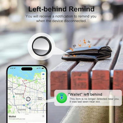 Air Tags-4 Pack Smart Luggage Tracker Tag Work with Apple Find My (iOS Only), Loud Sound, Replaceable Battery, for Keys/Backpack/Suitcase/Wallet, Black