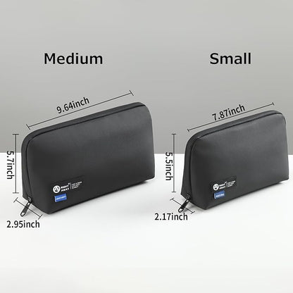 RIGHT AWAY Travel Tech Pouch，Waterproof Cord Case，Electronics Organizer Travel Case，Cable Organizer Storage Bag For Phone, Charger, Accessories(BLACK)