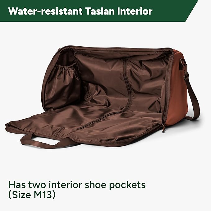 Halfday Convertible 2-in-1 Garment Duffel Weekender Bag 45L | Wrinkle-Free Travel, Hanging Suit Compartment, Shoe Pockets, Trolley Sleeve. Durable & Water-Resistant Carry-On, Terracotta