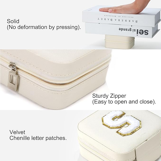 Parima Teacher Gifts for Women - Teacher Appreciation Gifts, Retirement Travel Gifts for Teacher Travel Jewelry Box | Teacher Birthday Gifts | Retirement Gifts for Women 2025 - Letter B, White