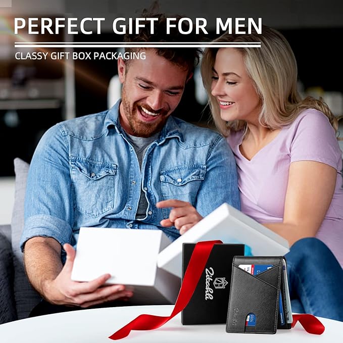Zitahli Wallet for Men Slim 11 Credit Card Holder RFID Blocking Small Men's Wallet Bifold Minimalist Front Pocket With Mens Gifts Box