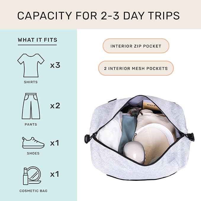 Jadyn Lola Travel Bag, Weekender/Overnight Duffel, Gym Tote Bag for Women, Men