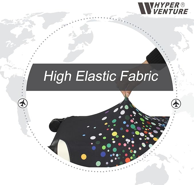 HYPER VENTURE Washable Luggage Cover - Fashion Suitcase Protector Fits 31-32 Inch Luggage (Color Dots, XL)