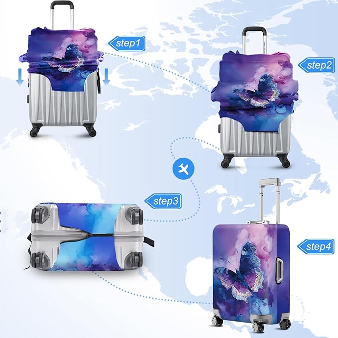 ANNA QUEEN Travel Luggage Cover Suitcase Protector Suitcase Cover Anti-Scratch,Stretchable Bag Cover Washable Durable Polyester